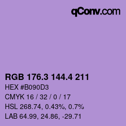 カラーコード: RGB 176.3 144.4 211 | qconv.com