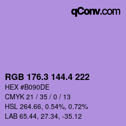 カラーコード: RGB 176.3 144.4 222 | qconv.com