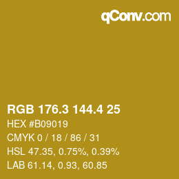 カラーコード: RGB 176.3 144.4 25 | qconv.com