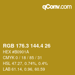 カラーコード: RGB 176.3 144.4 26 | qconv.com