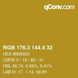 カラーコード: RGB 176.3 144.4 32 | qconv.com