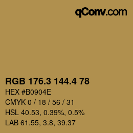 カラーコード: RGB 176.3 144.4 78 | qconv.com