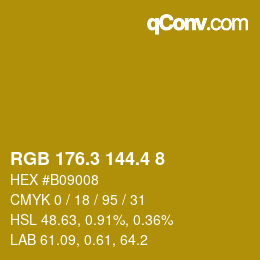 カラーコード: RGB 176.3 144.4 8 | qconv.com