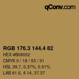 カラーコード: RGB 176.3 144.4 82 | qconv.com