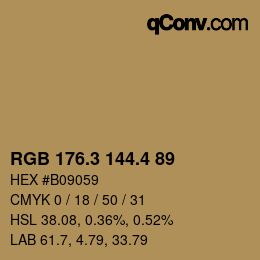 カラーコード: RGB 176.3 144.4 89 | qconv.com