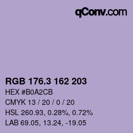 カラーコード: RGB 176.3 162 203 | qconv.com