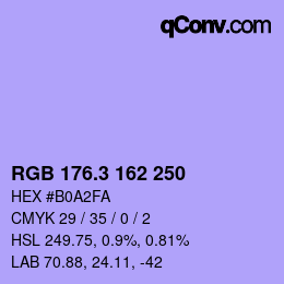カラーコード: RGB 176.3 162 250 | qconv.com