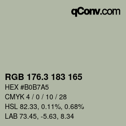 カラーコード: RGB 176.3 183 165 | qconv.com