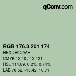 カラーコード: RGB 176.3 201 174 | qconv.com