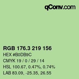 カラーコード: RGB 176.3 219 156 | qconv.com