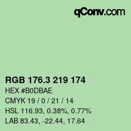 カラーコード: RGB 176.3 219 174 | qconv.com