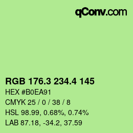 カラーコード: RGB 176.3 234.4 145 | qconv.com