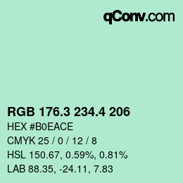 カラーコード: RGB 176.3 234.4 206 | qconv.com