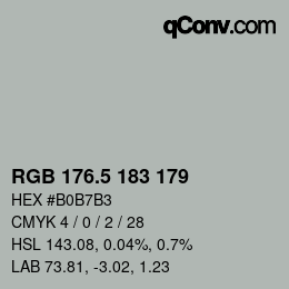 カラーコード: RGB 176.5 183 179 | qconv.com