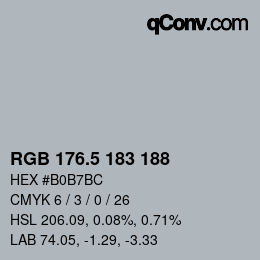 Color code: RGB 176.5 183 188 | qconv.com