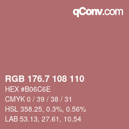 カラーコード: RGB 176.7 108 110 | qconv.com