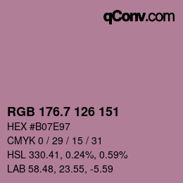 カラーコード: RGB 176.7 126 151 | qconv.com