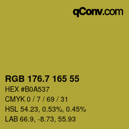 カラーコード: RGB 176.7 165 55 | qconv.com