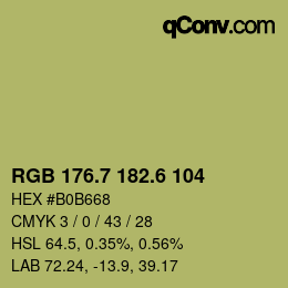 カラーコード: RGB 176.7 182.6 104 | qconv.com
