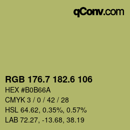 カラーコード: RGB 176.7 182.6 106 | qconv.com
