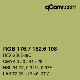 カラーコード: RGB 176.7 182.6 108 | qconv.com