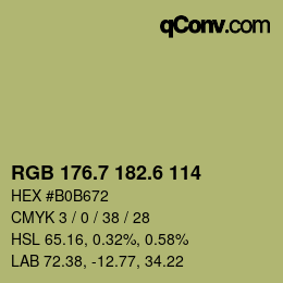 カラーコード: RGB 176.7 182.6 114 | qconv.com