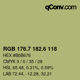 カラーコード: RGB 176.7 182.6 118 | qconv.com