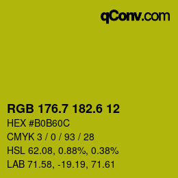 カラーコード: RGB 176.7 182.6 12 | qconv.com