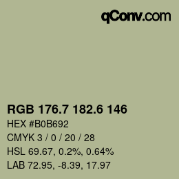 カラーコード: RGB 176.7 182.6 146 | qconv.com