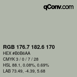 カラーコード: RGB 176.7 182.6 170 | qconv.com
