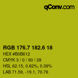 カラーコード: RGB 176.7 182.6 18 | qconv.com