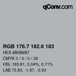 カラーコード: RGB 176.7 182.6 183 | qconv.com