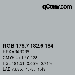 カラーコード: RGB 176.7 182.6 184 | qconv.com