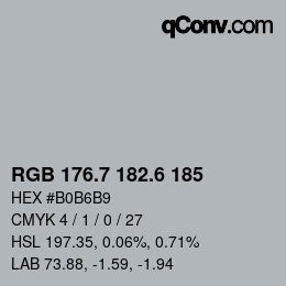 カラーコード: RGB 176.7 182.6 185 | qconv.com