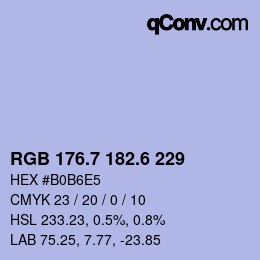 カラーコード: RGB 176.7 182.6 229 | qconv.com
