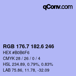 カラーコード: RGB 176.7 182.6 246 | qconv.com