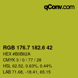 カラーコード: RGB 176.7 182.6 42 | qconv.com