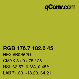 カラーコード: RGB 176.7 182.6 45 | qconv.com