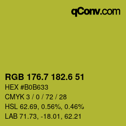 カラーコード: RGB 176.7 182.6 51 | qconv.com