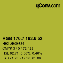 カラーコード: RGB 176.7 182.6 52 | qconv.com
