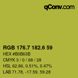 カラーコード: RGB 176.7 182.6 59 | qconv.com