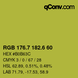 カラーコード: RGB 176.7 182.6 60 | qconv.com