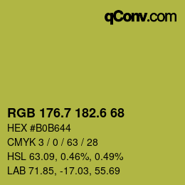 カラーコード: RGB 176.7 182.6 68 | qconv.com
