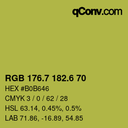 カラーコード: RGB 176.7 182.6 70 | qconv.com