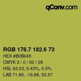カラーコード: RGB 176.7 182.6 73 | qconv.com