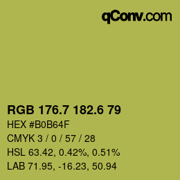 カラーコード: RGB 176.7 182.6 79 | qconv.com