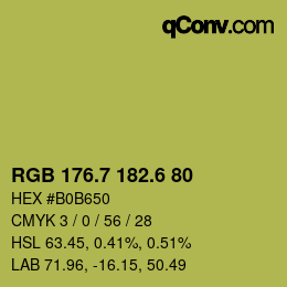 カラーコード: RGB 176.7 182.6 80 | qconv.com