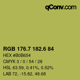 カラーコード: RGB 176.7 182.6 84 | qconv.com