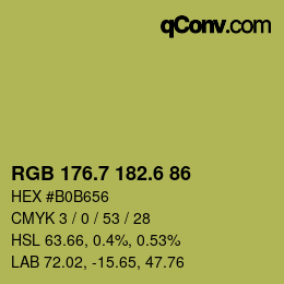 カラーコード: RGB 176.7 182.6 86 | qconv.com