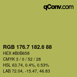 カラーコード: RGB 176.7 182.6 88 | qconv.com